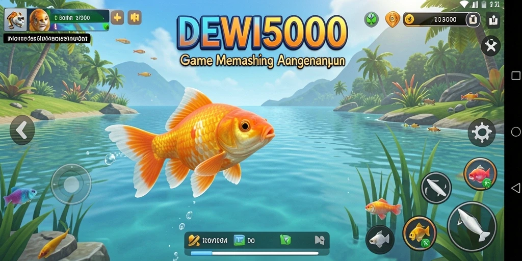 Tampilan gameplay memancing yang menarik di DEWI5000.